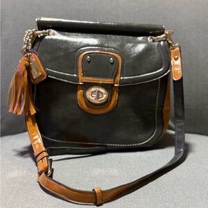 Elegant Green and Brown Liz Soto Shoulder Bag